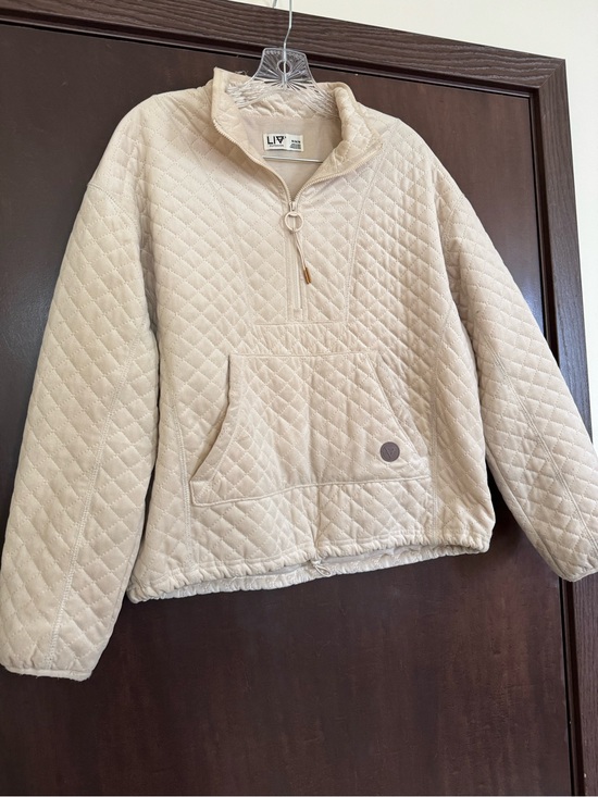 Lia Sweaters - LIV Active Quilted Pullover Sweater in Cream